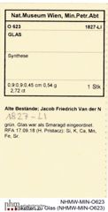 Etiketten zu Glas (NHMW-MIN-O623)
